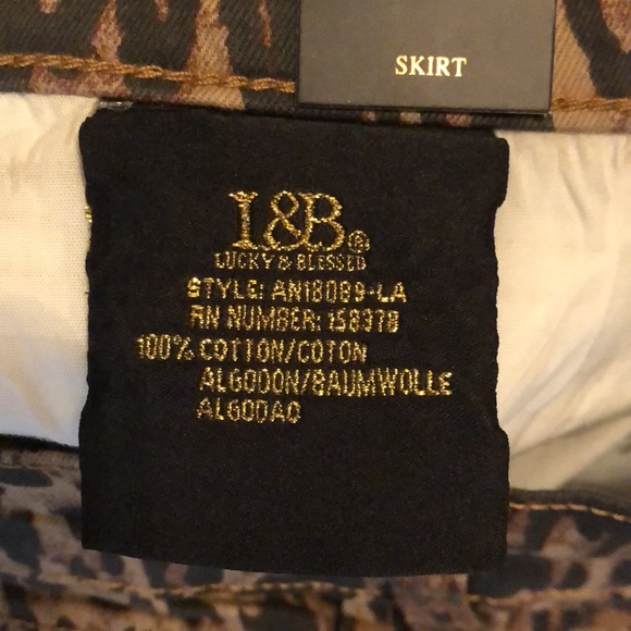 L&B Leopard Print Denim Mini Skirt NWT Size 14 - Picture 4 of 5
